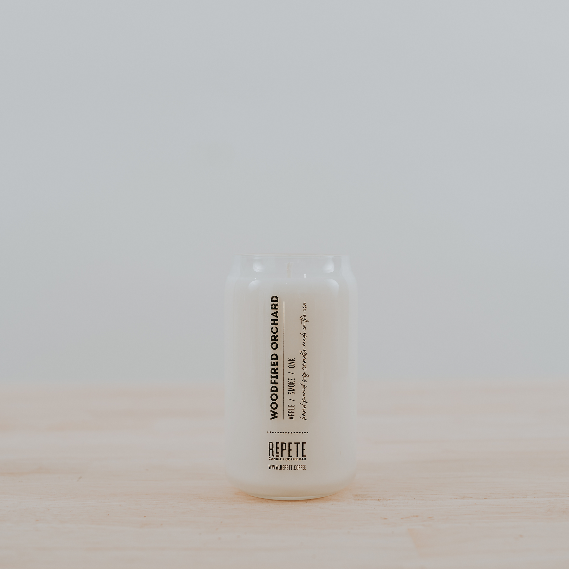 Woodfired Orchard bar jar from Repete Candle and Coffee Bar